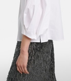 Carolina Herrera Floral-appliqué cotton-blend blouse