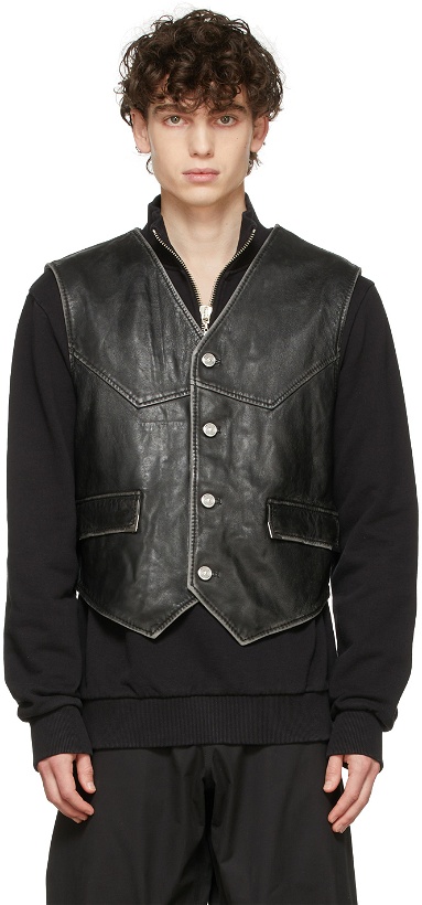 Photo: Han Kjobenhavn SSENSE Exclusive Black Leather Vest