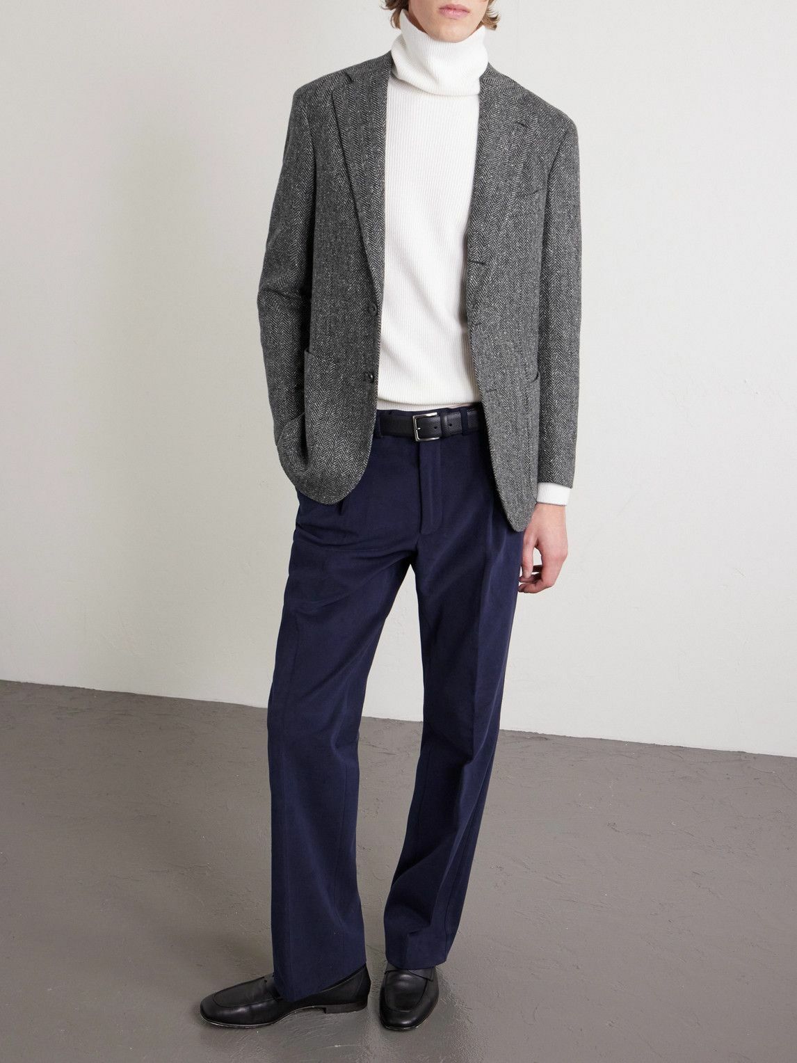 J. Mueser - Waverly Herringbone Wool Blazer - Gray