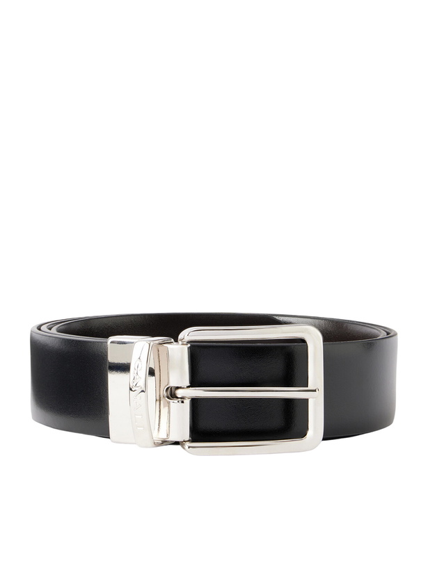 Photo: Canali - 3.5cm Reversible Leather Belt - Black