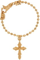 Emanuele Bicocchi Gold Cross Charm Disco Chain Bracelet