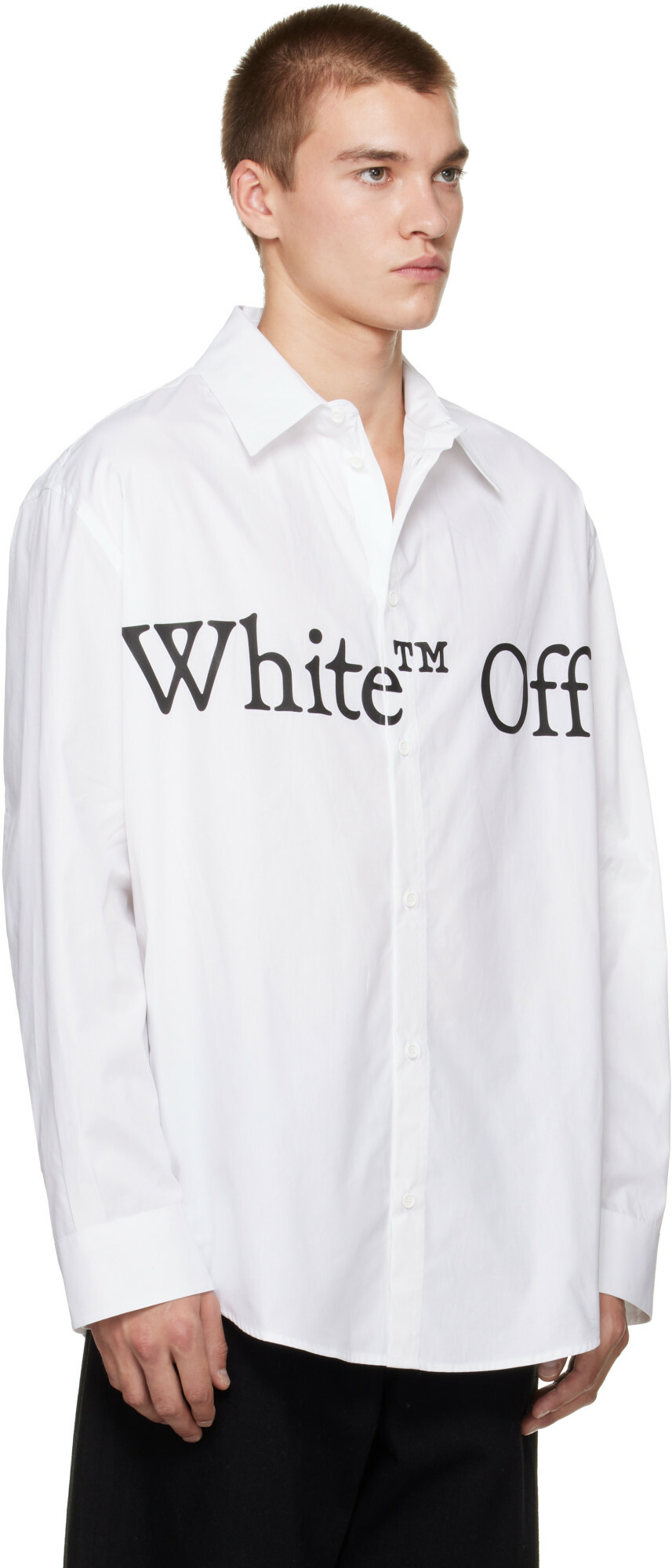 Off-White White Bookish Scarf Poplin Overshirt