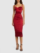 DOLCE & GABBANA Satin Bustier Midi Dress