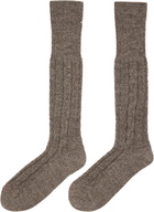 Maison Margiela Brown Bootleg Socks
