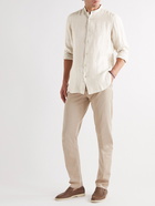 Boglioli - Grandad-Collar Linen Shirt - Neutrals