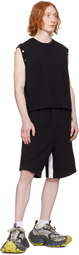 We11done Black Contrast Track Shorts