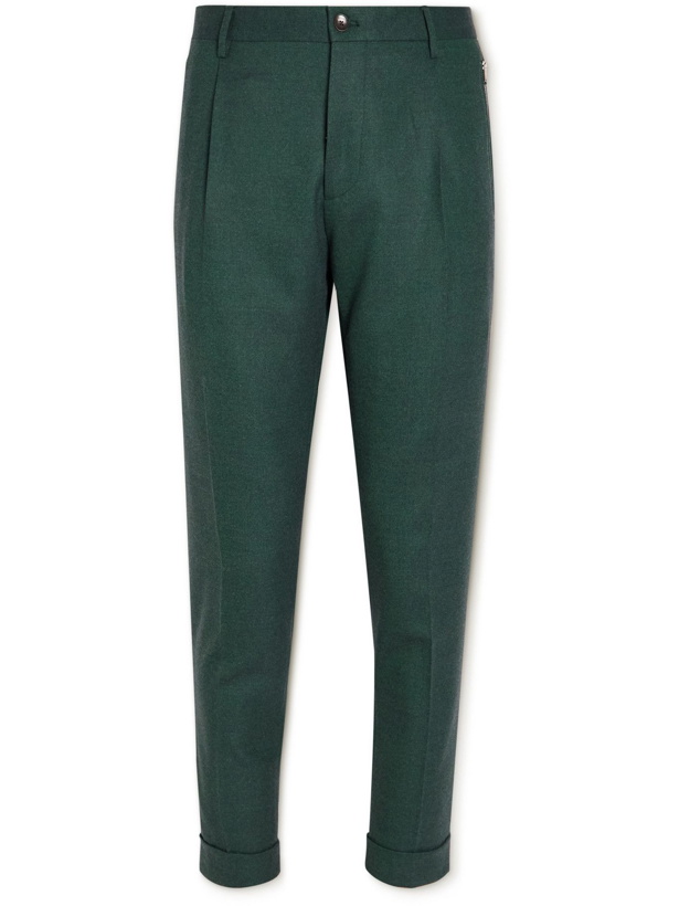 Photo: ETRO - Tapered Wool-Blend Twill Trousers - Green