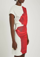 Issey Miyake Printed Cotton-blend Poplin Midi Dress Red