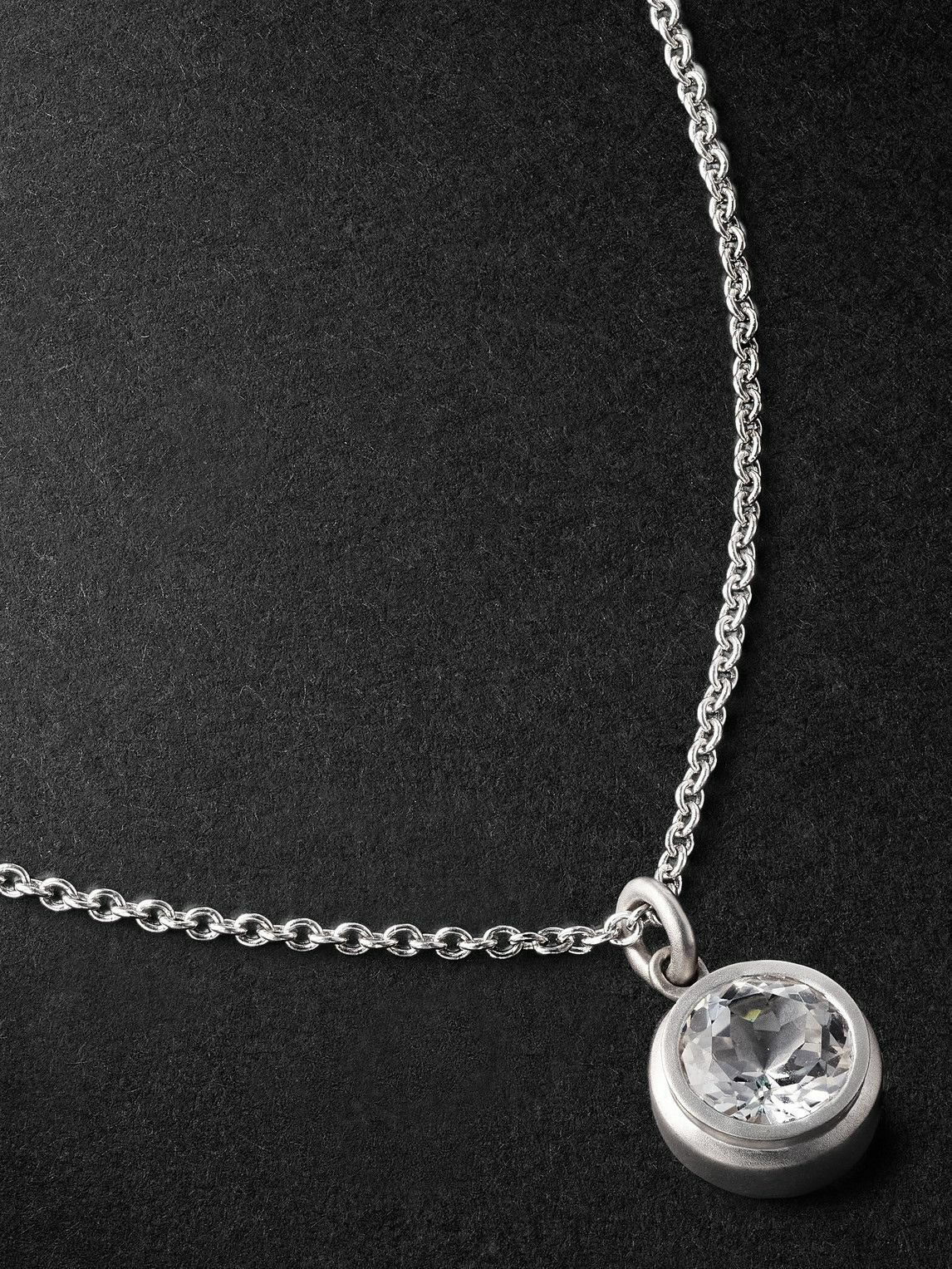 42 Suns - Large 14-Karat White Gold Topaz Pendant Necklace