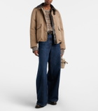 Brunello Cucinelli Leather-trimmed padded jacket