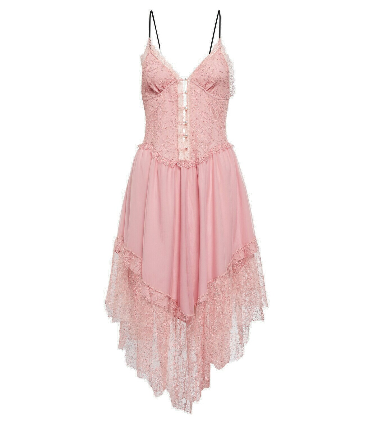 Gucci Lacetrimmed chiffon midi dress Gucci