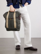 Bleu de Chauffe - Chiloé Leather-Trimmed Waxed Cotton-Canvas Backpack