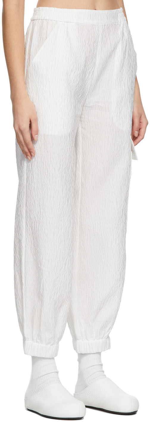 Cecilie Bahnsen White Matelassé Jackson Trousers