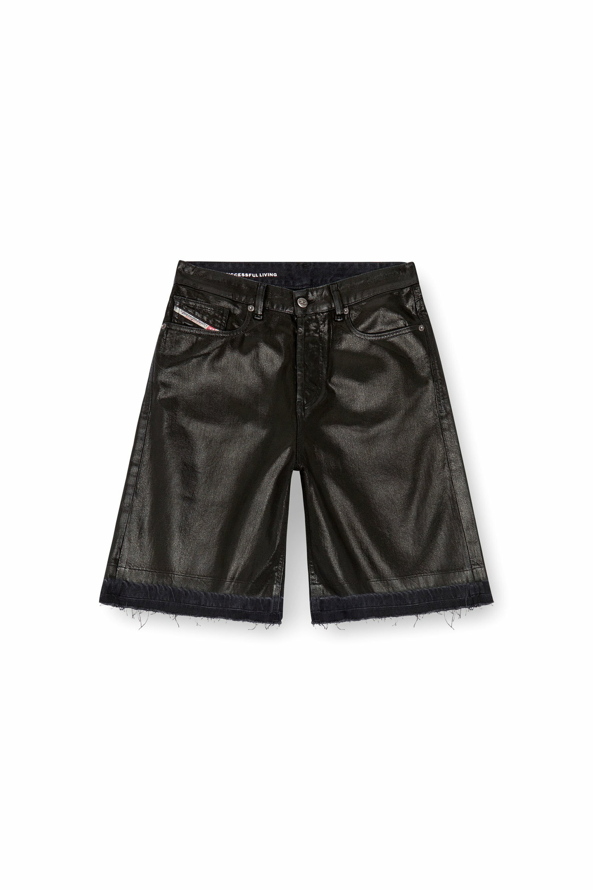 Diesel Shorts in coated tailoring denim - Shorts Womens in Black