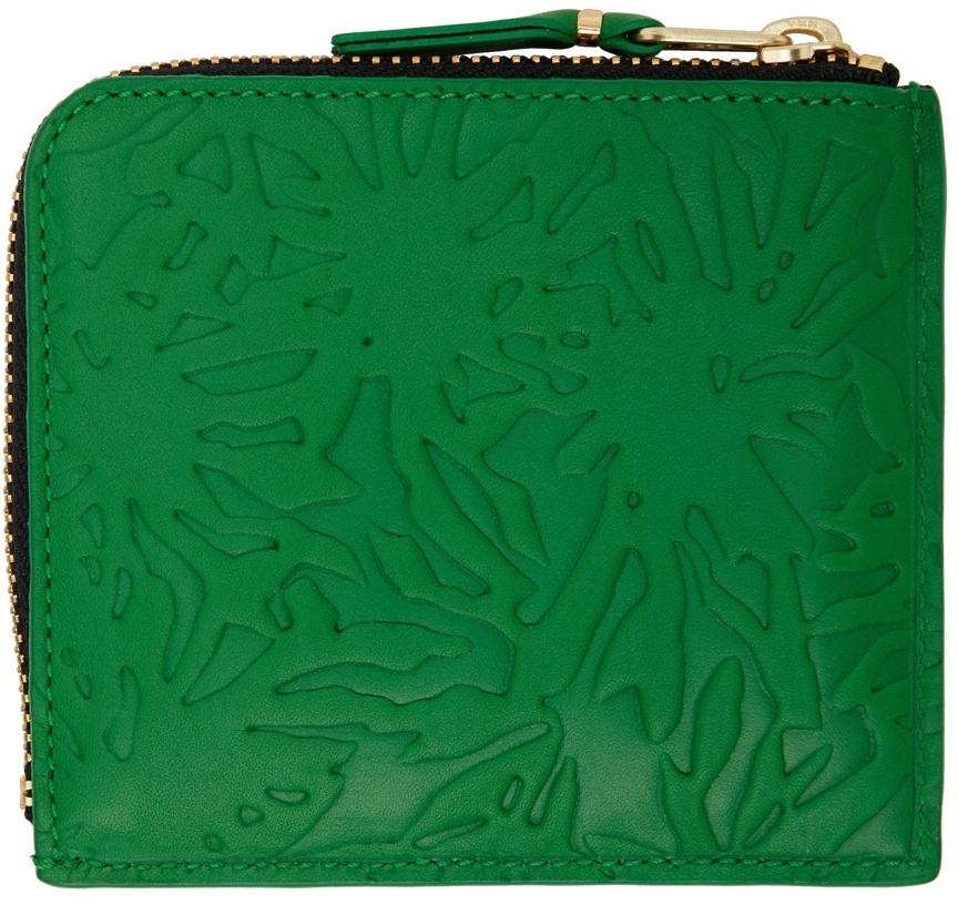 comme des garçons embossed forest half zip wallet