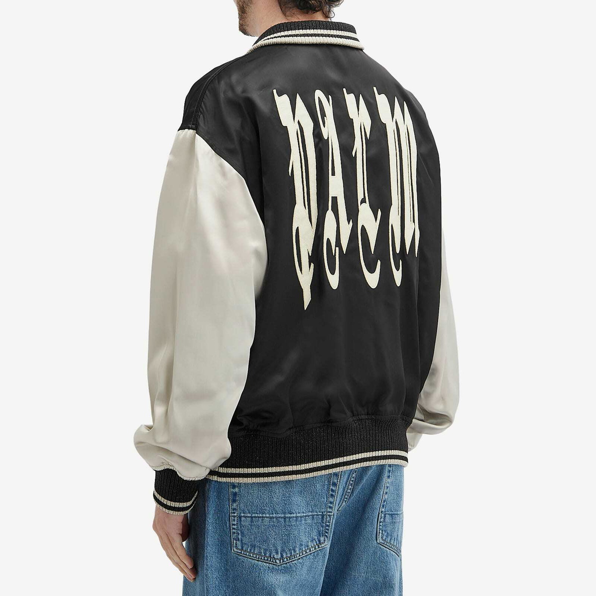 Palm Angels Men's Gothic Logo Varsity Jacket in Black Palm Angels