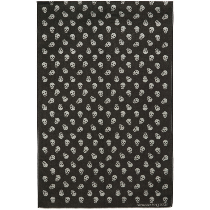 Photo: Alexander McQueen Black and White All Over Skull Scarf