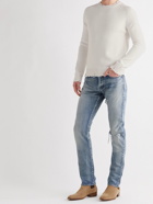SAINT LAURENT - Distressed Cotton Sweater - White