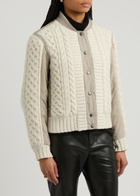 Rag & Bone Manston Cable-knit Shell Bomber Jacket Cream