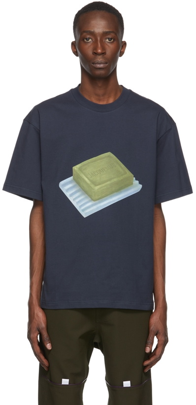 Photo: Jacquemus Navy 'Le T-Shirt Savon' T-Shirt