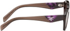 Prada Eyewear Brown Angular Butterfly Sunglasses