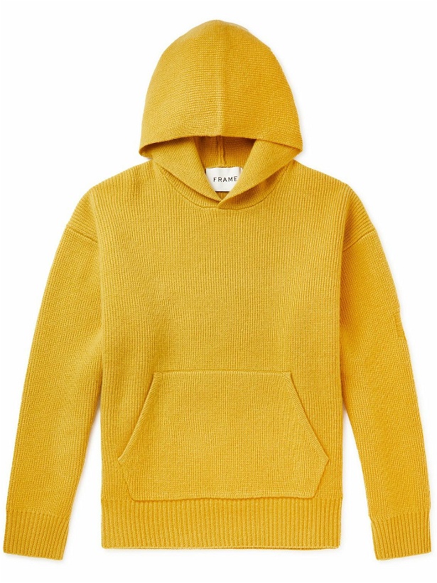 Photo: FRAME - Ribbed Cashmere Hoodie - Yellow