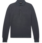 TOM FORD - Slim-Fit Cotton and Silk-Blend Polo Shirt - Gray