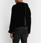 SAINT LAURENT - Tasselled Velvet Hooded Jacket - Black