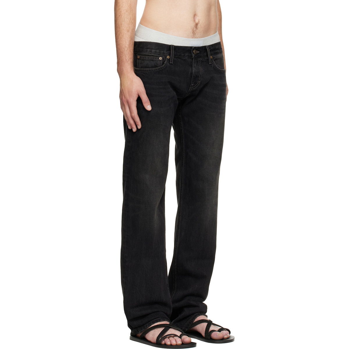 Raimundo Langlois Black Slim Straight Jeans