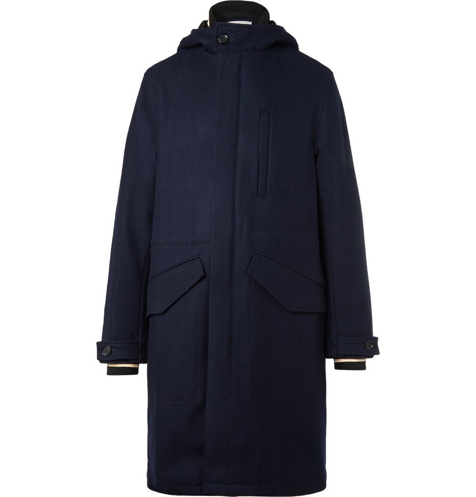 Photo: Oliver Spencer - Priory Hooded Wool Parka - Navy
