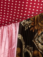 MARINE SERRE Asymmetric Silk Short Sleeve Maxi Dress