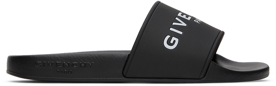 Givenchy Kids Black Logo Slides