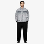 MKI Men's Denim Trucker Jacket in Washed Black