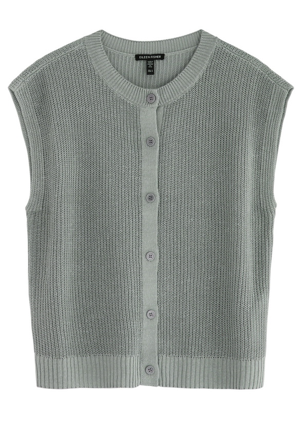 Photo: Eileen Fisher Ribbed Linen-blend Vest Light Grey