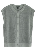 Eileen Fisher Ribbed Linen-blend Vest Light Grey