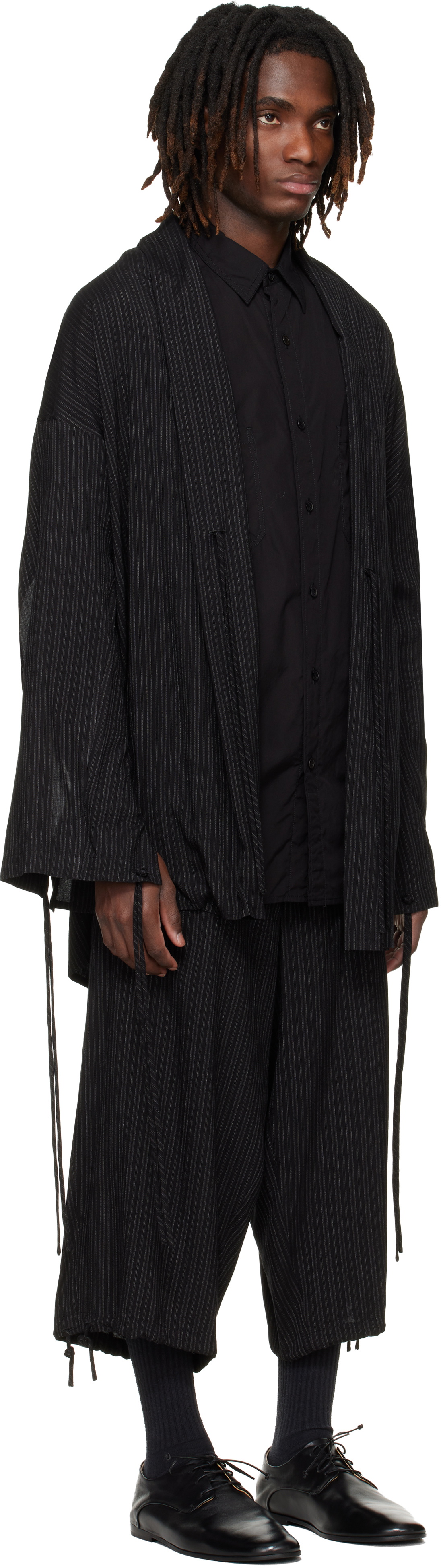YOHJI YAMAMOTO Black Thin Stripe Jacket