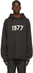 Essentials Black Knit '1977' Hoodie