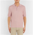 Dunhill - Silk-Mesh Polo Shirt - Men - Pink