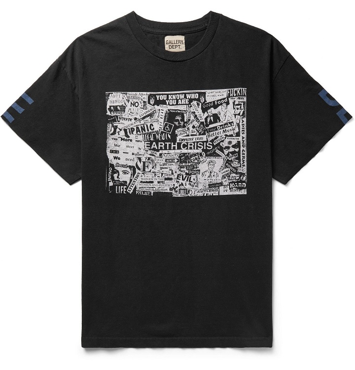 Photo: Gallery Dept. - Good Luck Collector Printed Cotton-Jersey T-Shirt - Black
