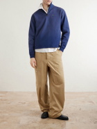 Aimé Leon Dore - Logo-Embroidered Cotton-Jersey Half-Zip Sweatshirt - Blue