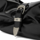 MARGE SHERWOOD Women's Belted Hobo Shoulder Bag - Medium in Black Glossy Plain 