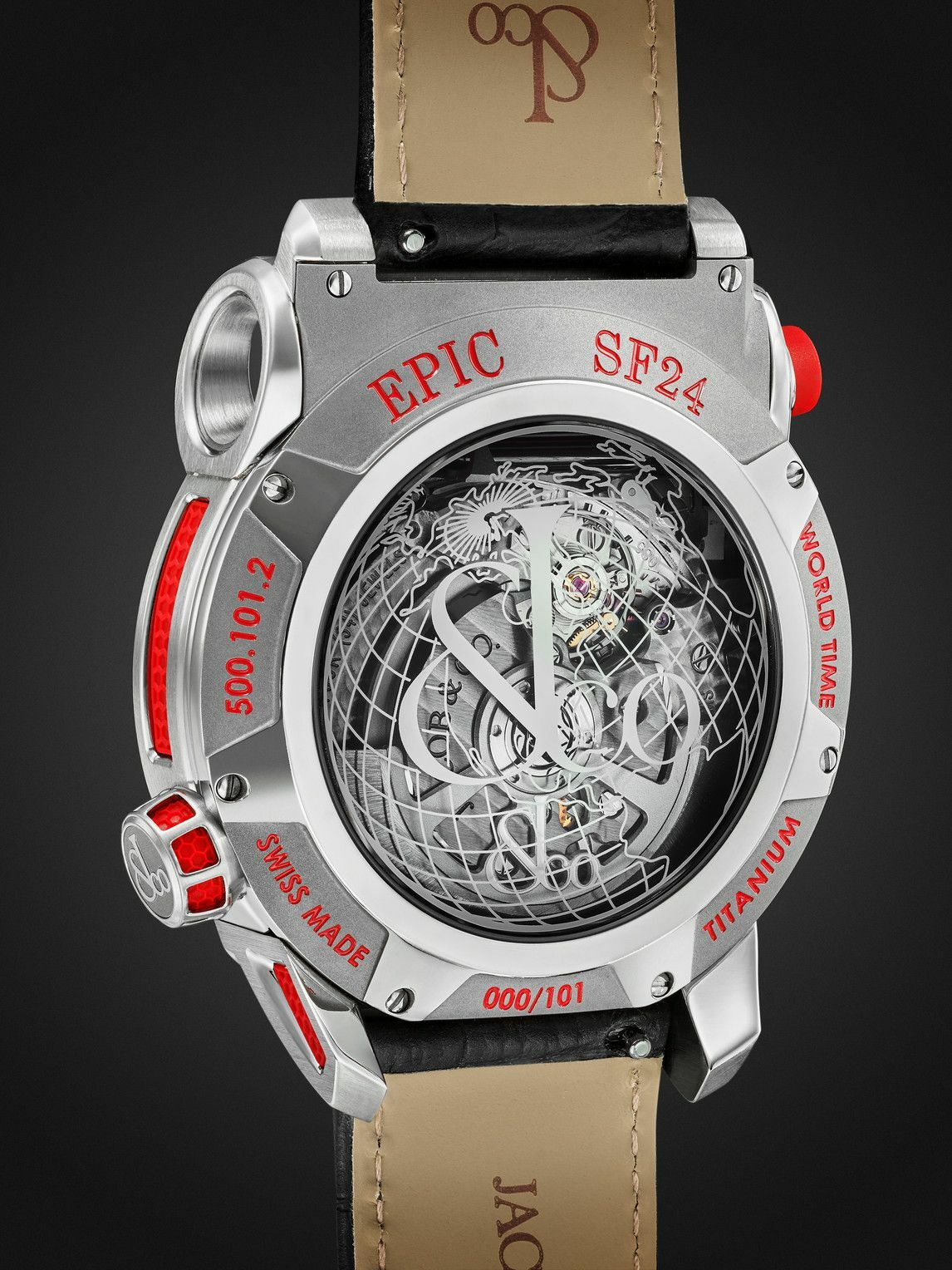 Jacob & Co. - Epic SF24 Racing Limited Edition Automatic 45mm Titanium and Leather Watch, Ref. No ES101.20.NS.YR.ABVEA