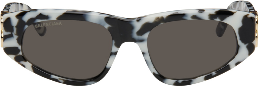 Balenciaga Black & White Dynasty D-Frame Sunglasses Balenciaga