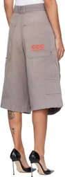 WILLY CHAVARRIA Gray Stockton Double Knee Shorts