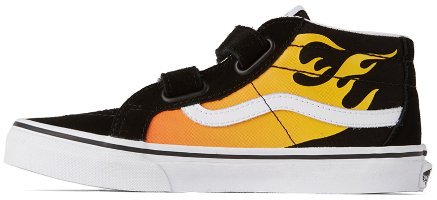 Vans Kids Black Yellow Hot Flame Sk8 Mid Reissue V Big Kids