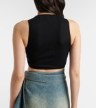 Alaïa Ribbed-knit jersey crop top