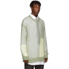 Jil Sander Green Open Knit Regular Fit Sweater