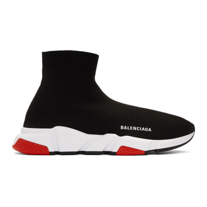 Photo: Balenciaga Black and Red Speed Sneakers