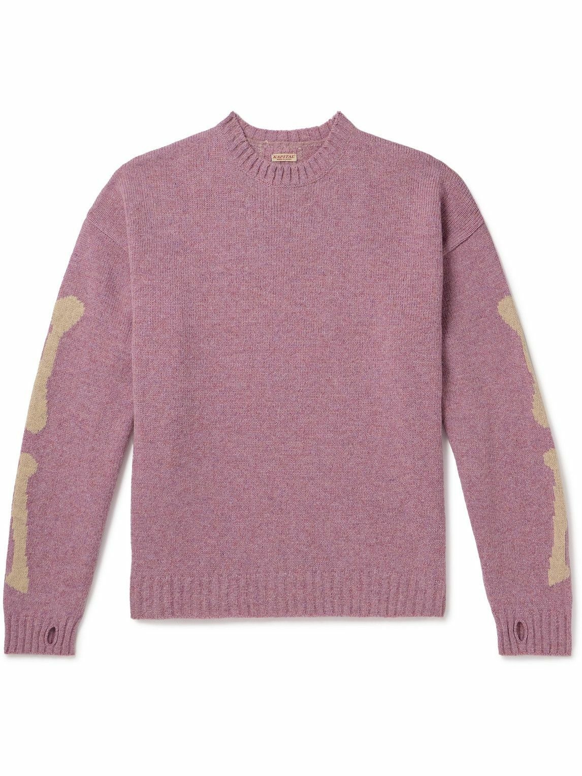 Photo: KAPITAL - 5G Intarsia Wool Sweater - Pink