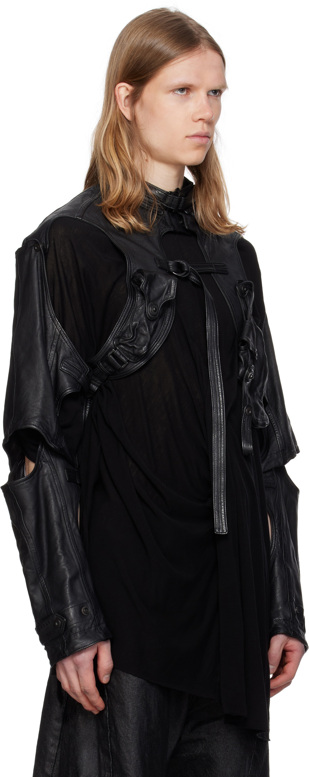 Julius Black Ekso Shell Leather Jacket